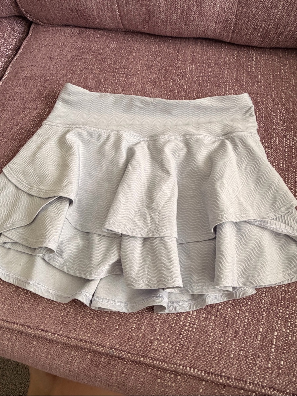 Light Blue Girls Ruffle Tiered Skirt